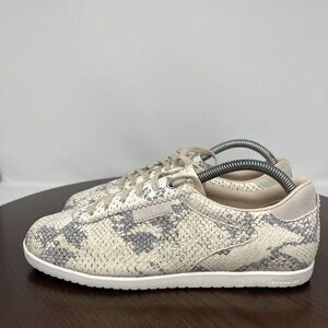 Cole Haan Grand Os Shoes Women's 9B Beige Black Leather Snake Low Top‎ Sneakers